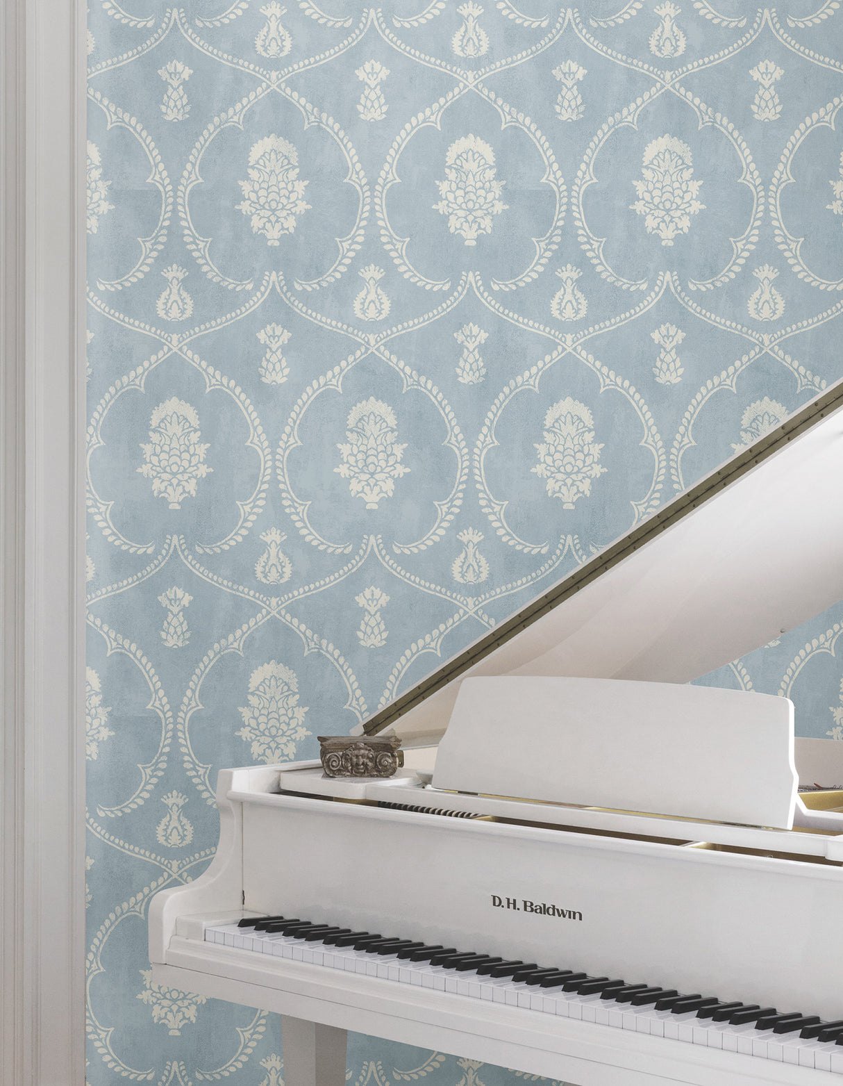 Ronald Redding MX9644 Royal Damask Blue Wallpaper - Eade's Wallpaper