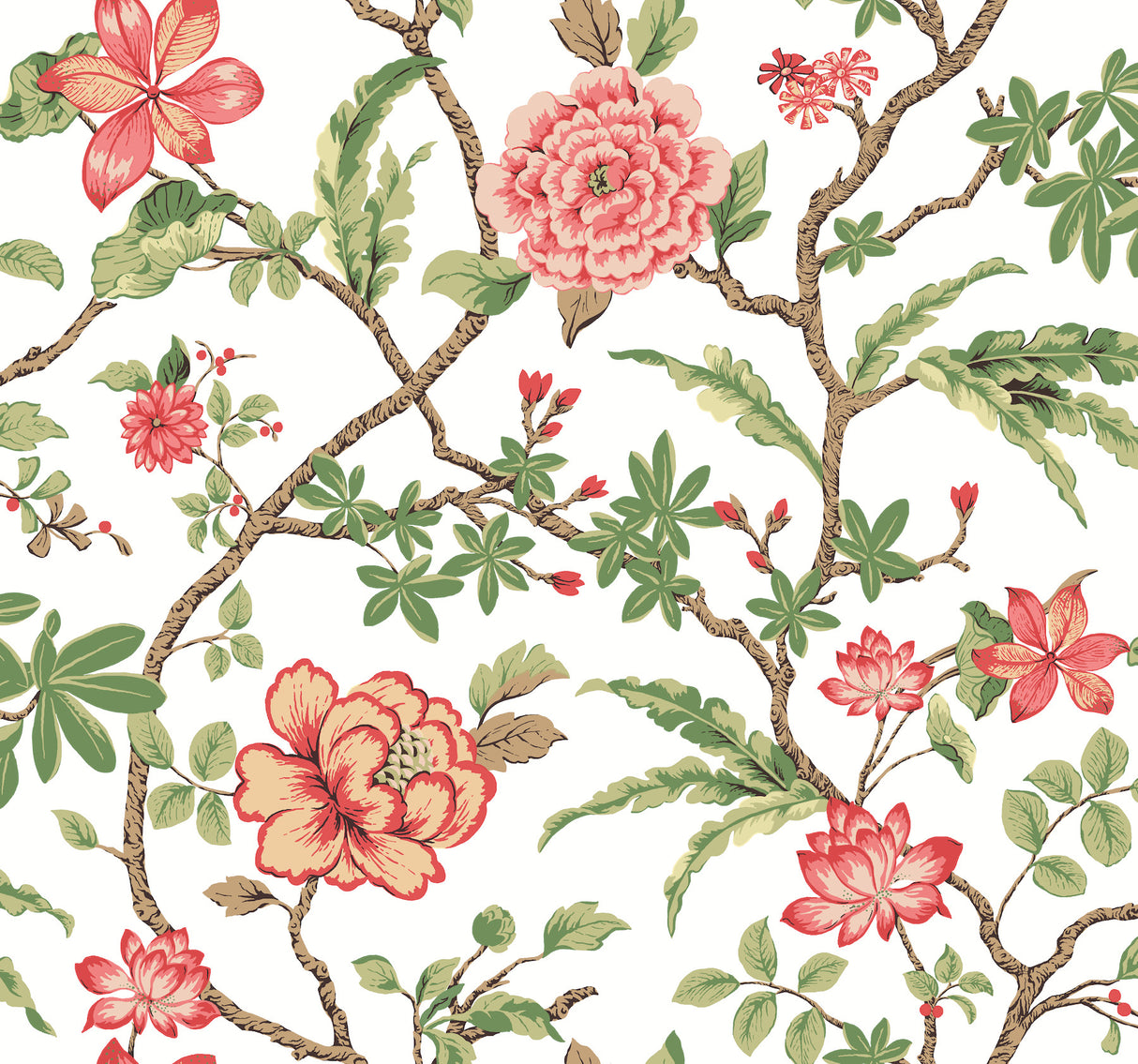 Ronald Redding MX9651 Courtyard Botanical Rose Wallpaper - Eade's Wallpaper