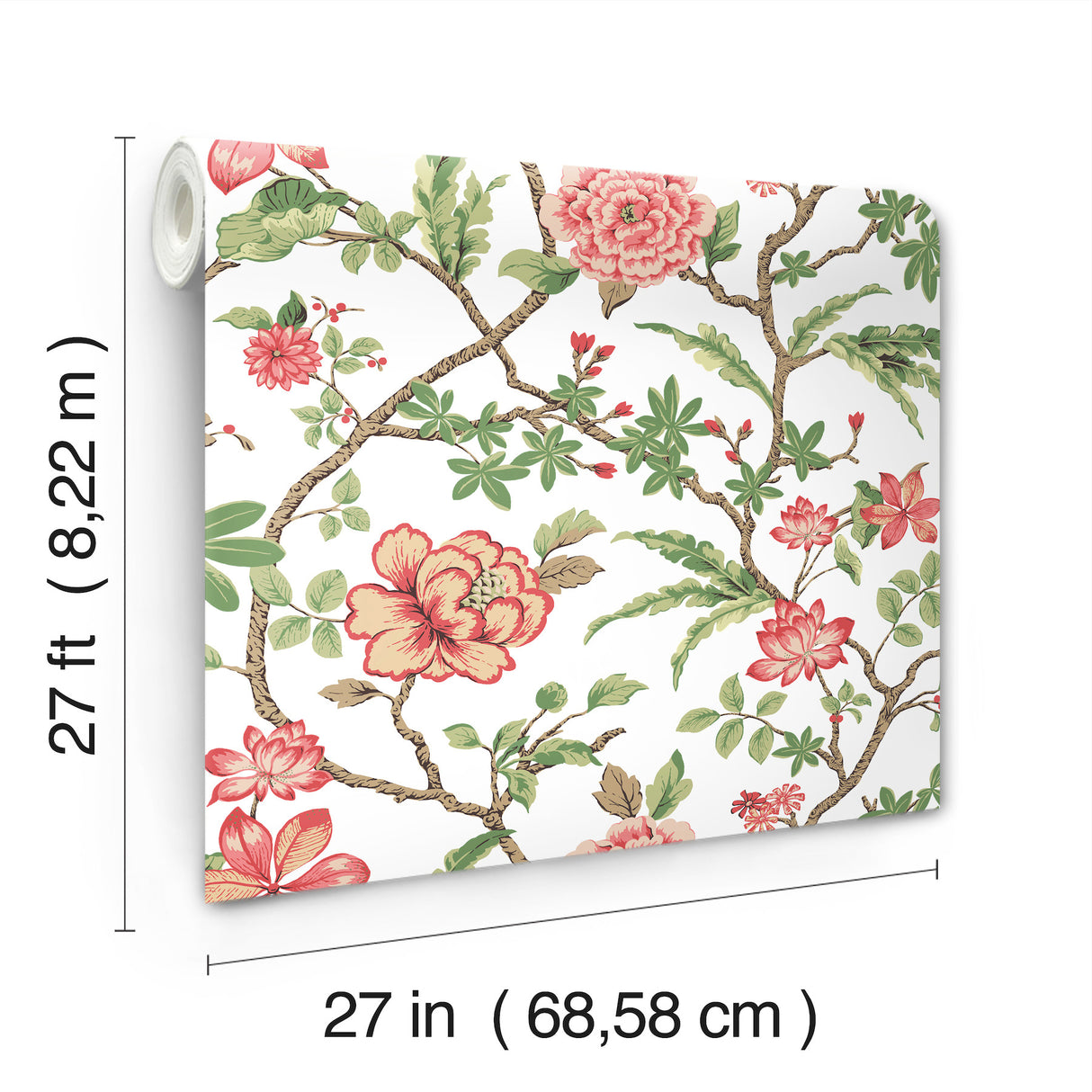 Ronald Redding MX9651 Courtyard Botanical Rose Wallpaper - Eade's Wallpaper