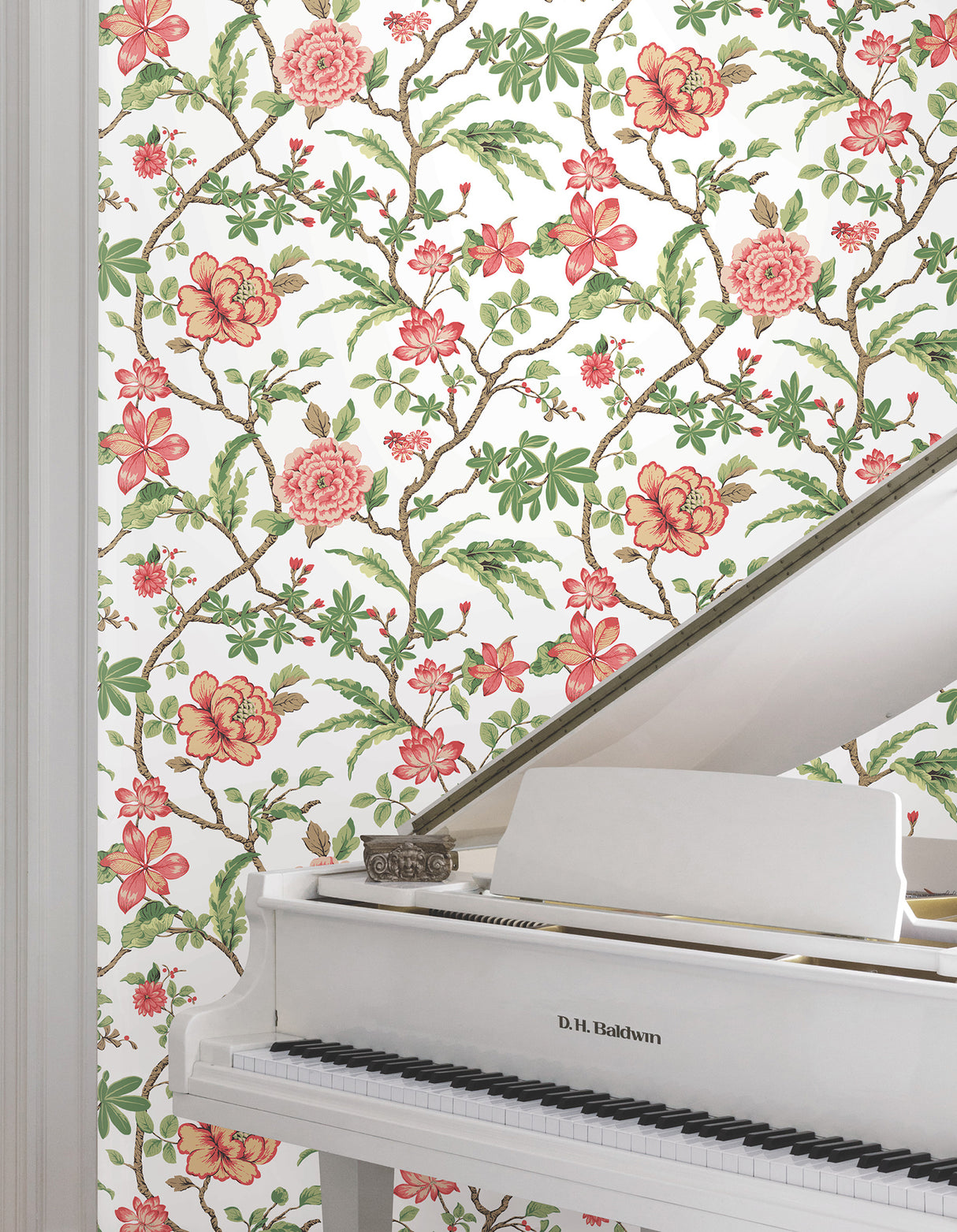 Ronald Redding MX9651 Courtyard Botanical Rose Wallpaper - Eade's Wallpaper