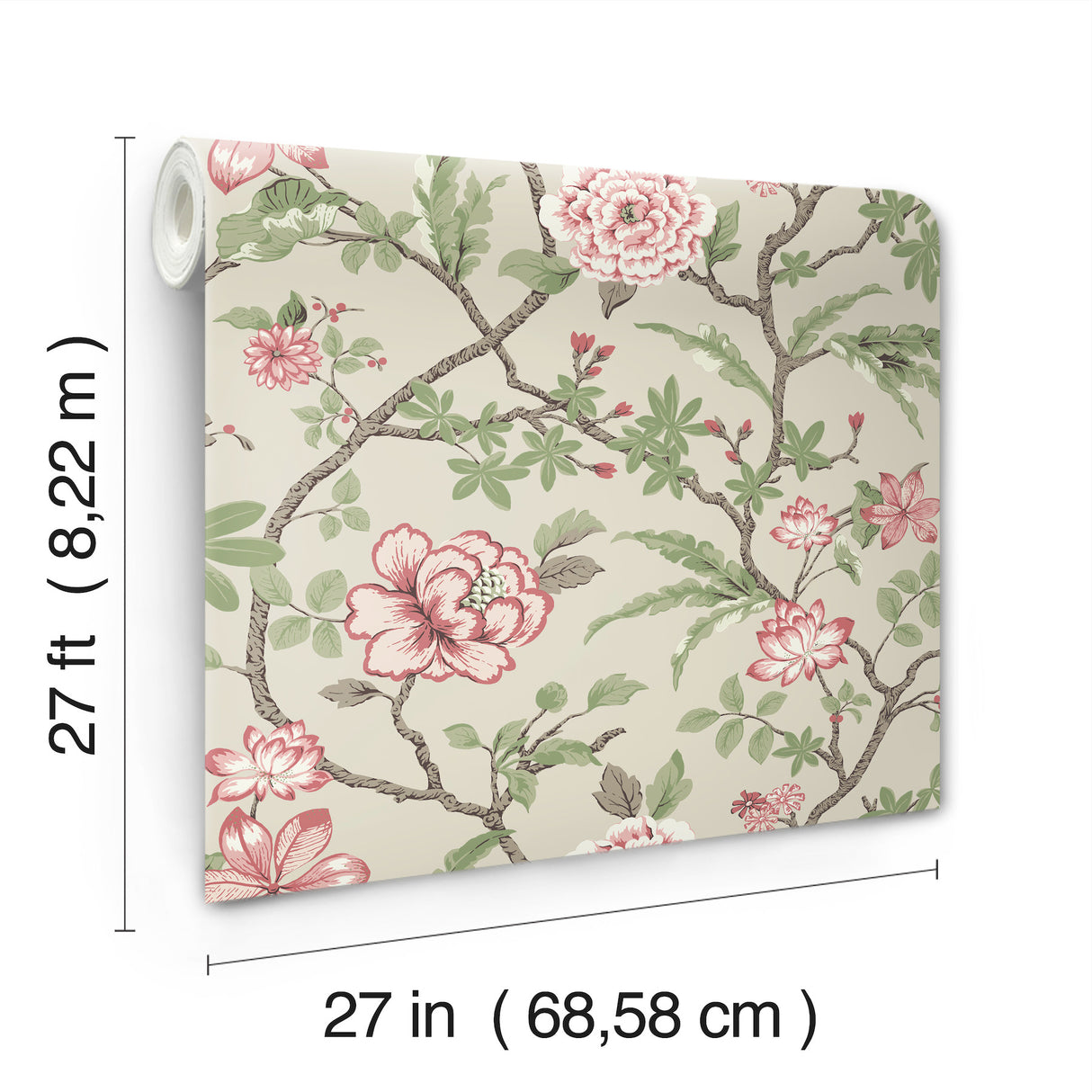 Ronald Redding MX9653 Courtyard Botanical Pink Wallpaper - Eade's Wallpaper