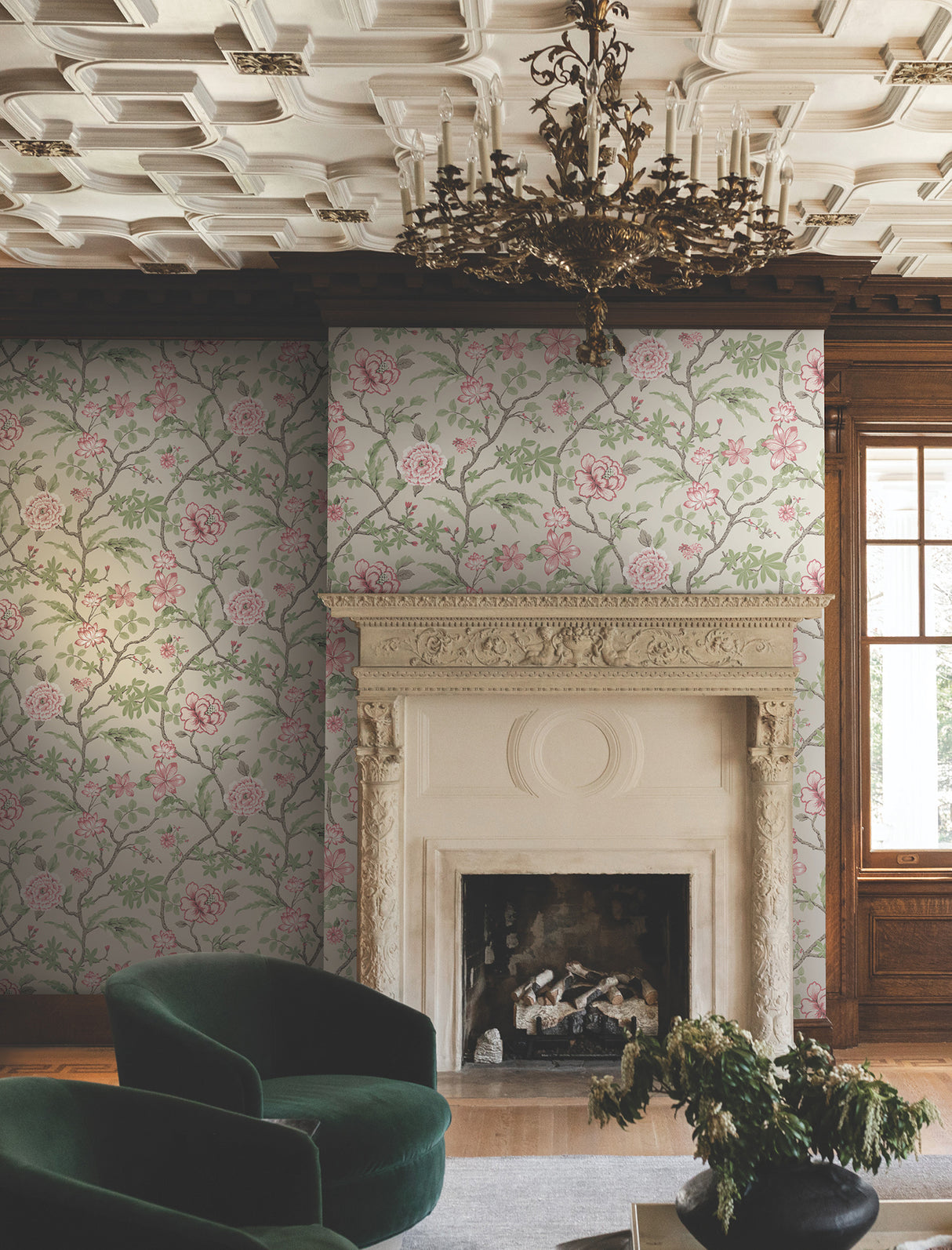 Ronald Redding MX9653 Courtyard Botanical Pink Wallpaper - Eade's Wallpaper
