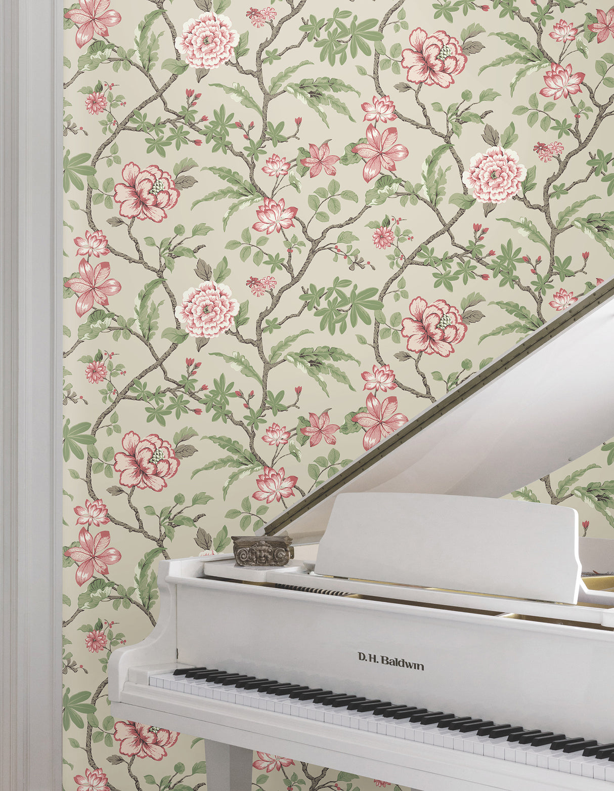 Ronald Redding MX9653 Courtyard Botanical Pink Wallpaper - Eade's Wallpaper