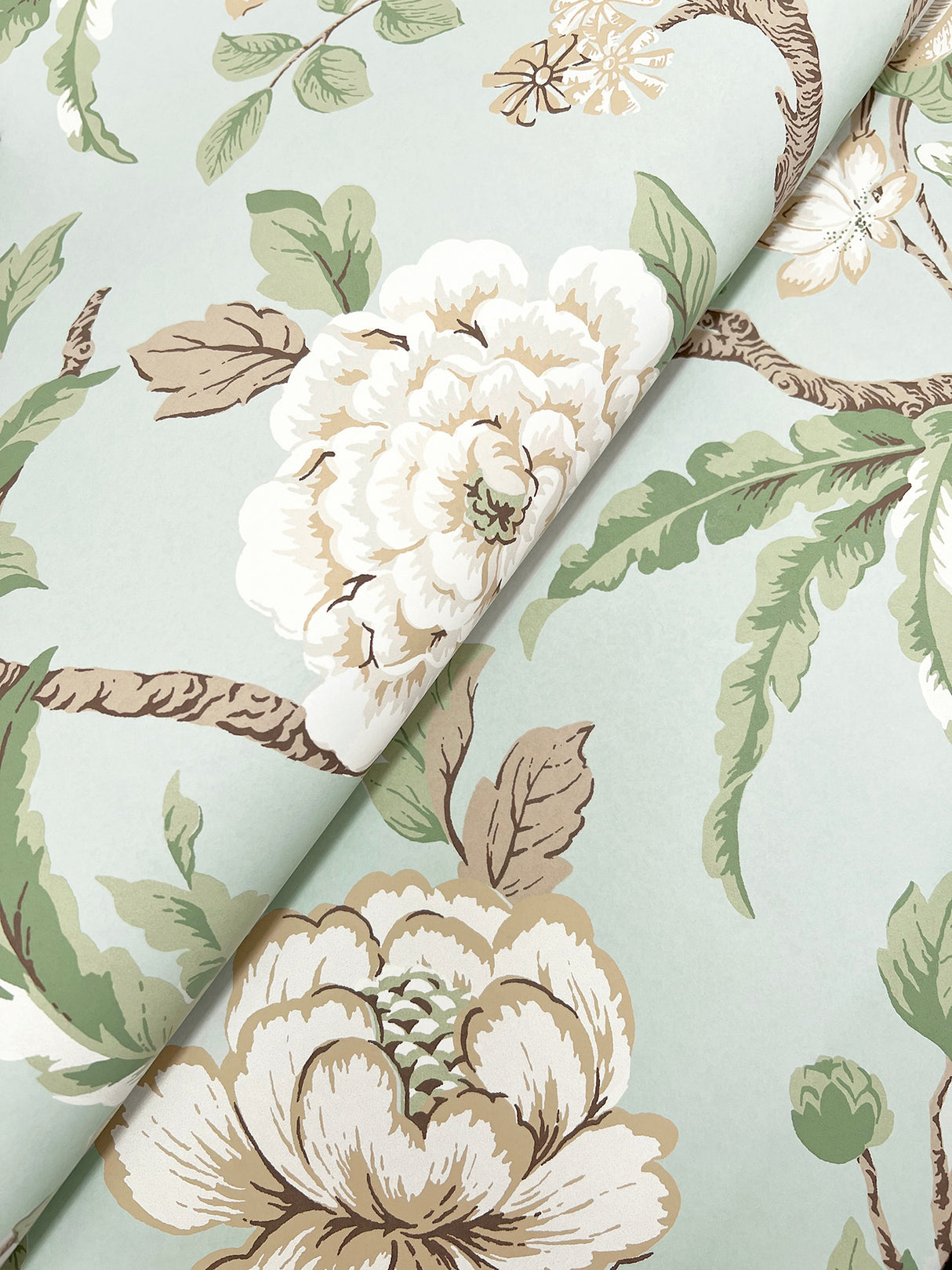 Ronald Redding MX9654 Courtyard Botanical Pale Blue Wallpaper - Eade's Wallpaper