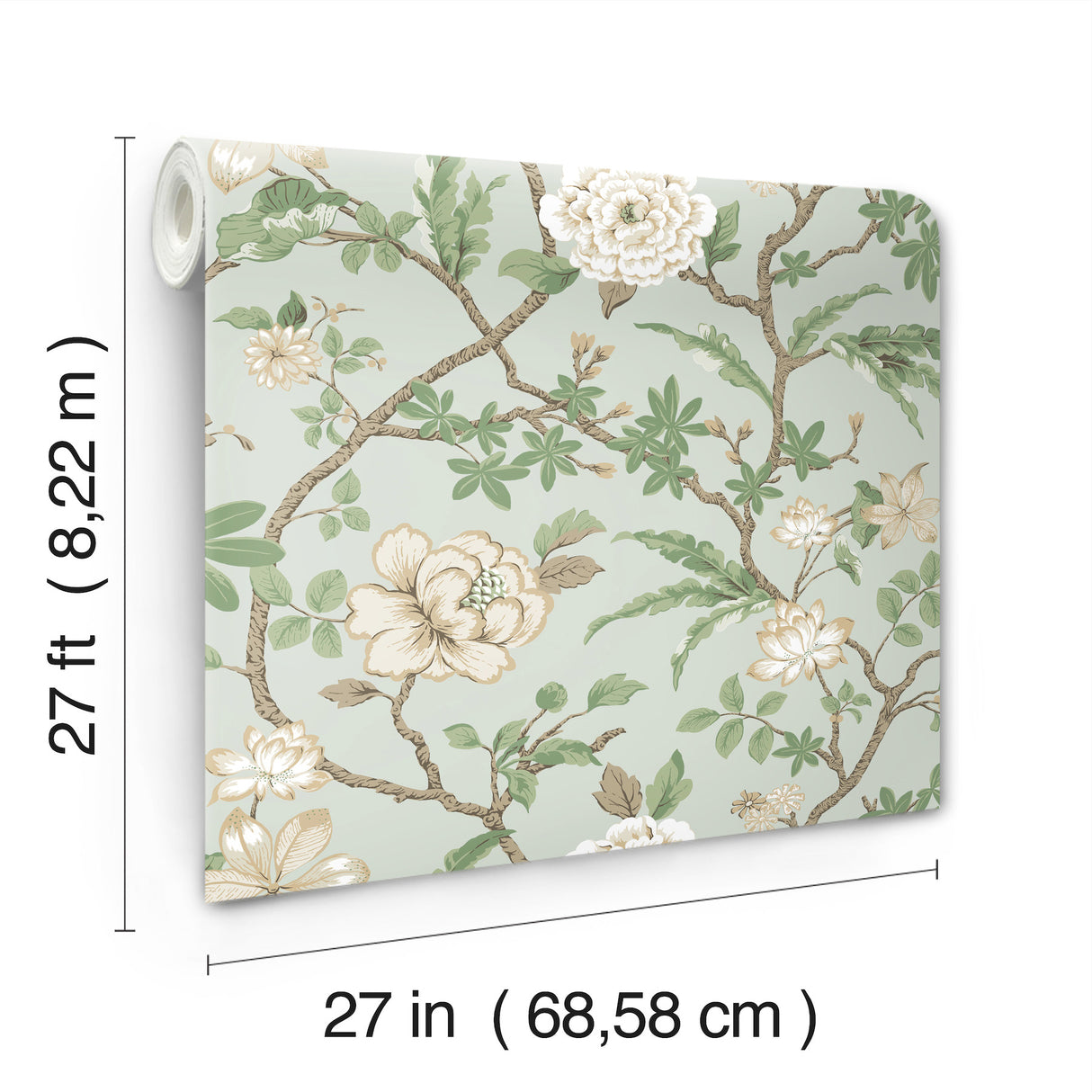 Ronald Redding MX9654 Courtyard Botanical Pale Blue Wallpaper - Eade's Wallpaper