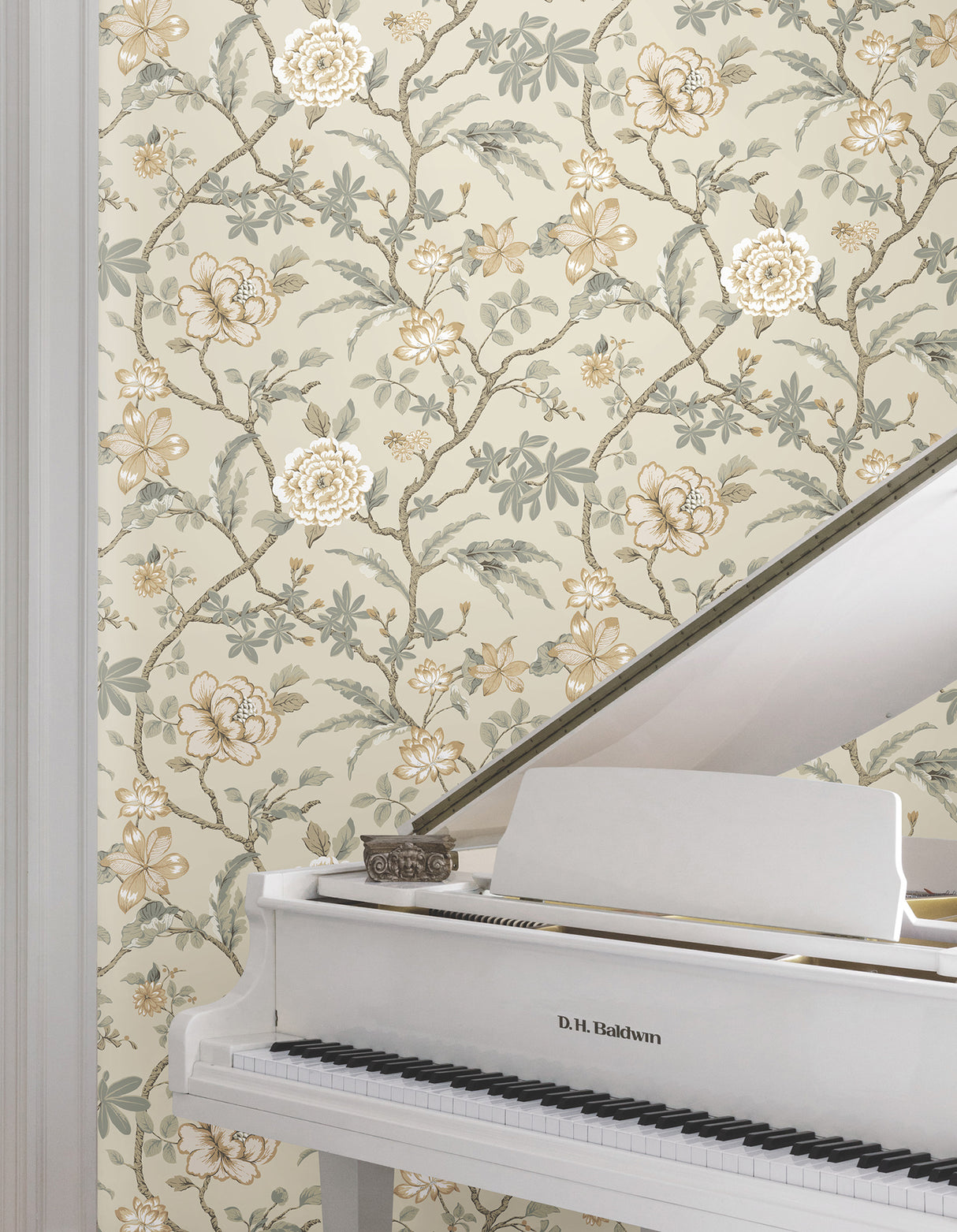 Ronald Redding MX9655 Courtyard Botanical Neutral Wallpaper - Eade's Wallpaper