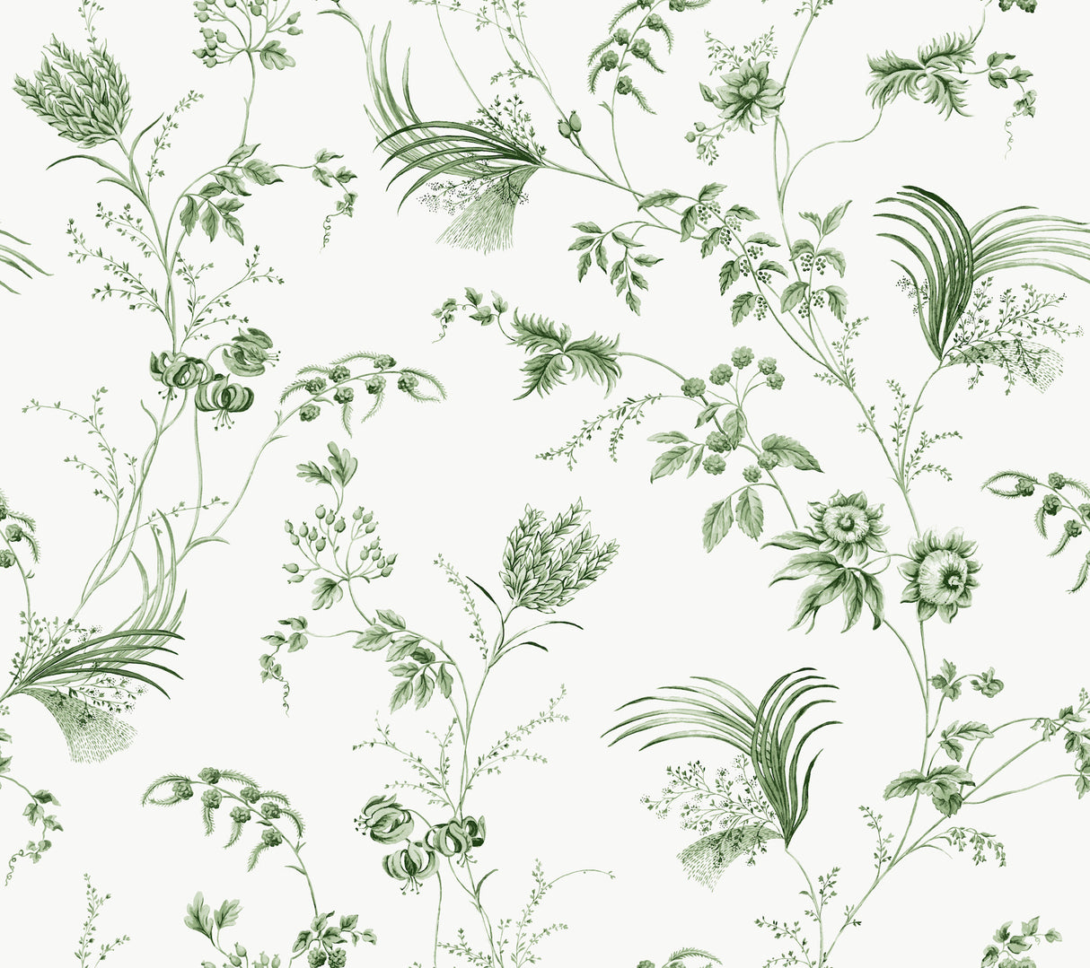 Ronald Redding MX9680 Floral Lace Green Wallpaper - Eade's Wallpaper