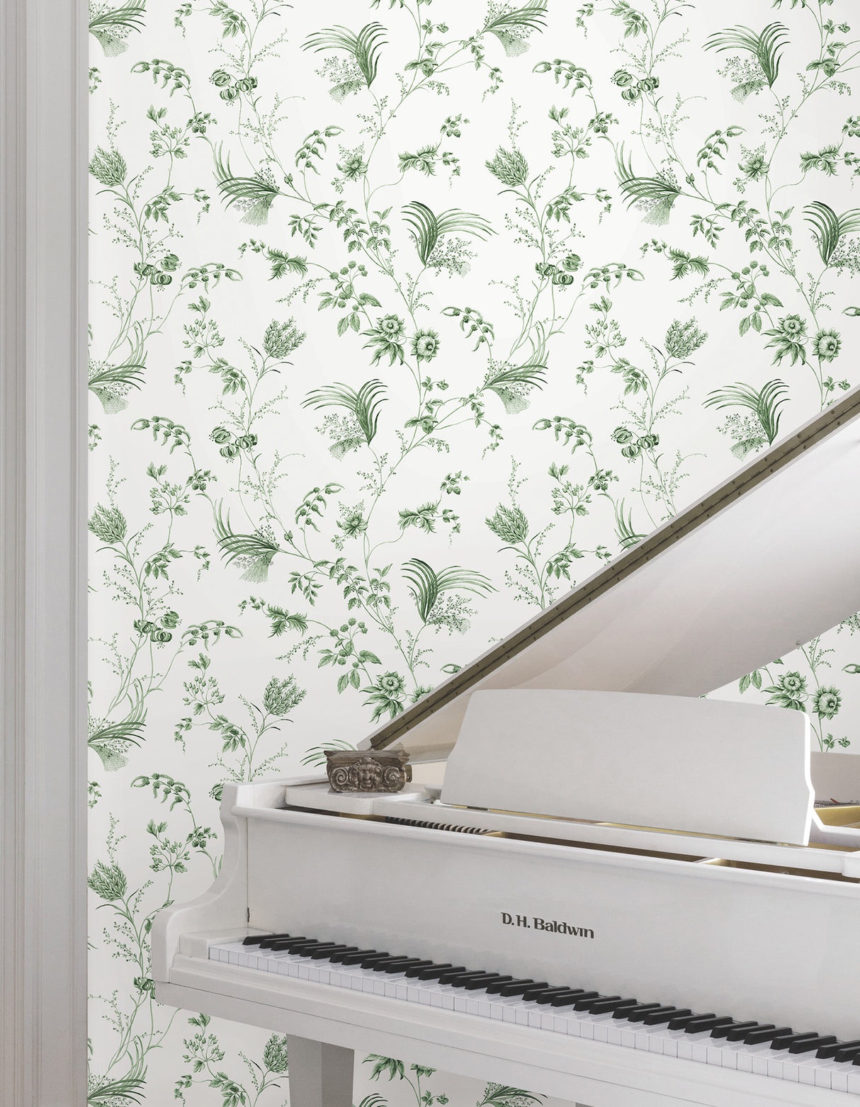 Ronald Redding MX9680 Floral Lace Green Wallpaper - Eade's Wallpaper