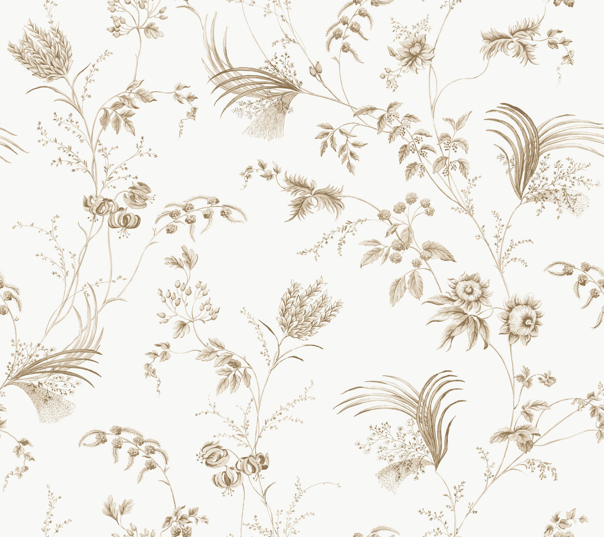 Ronald Redding MX9681 Floral Lace Taupe Wallpaper - Eade's Wallpaper