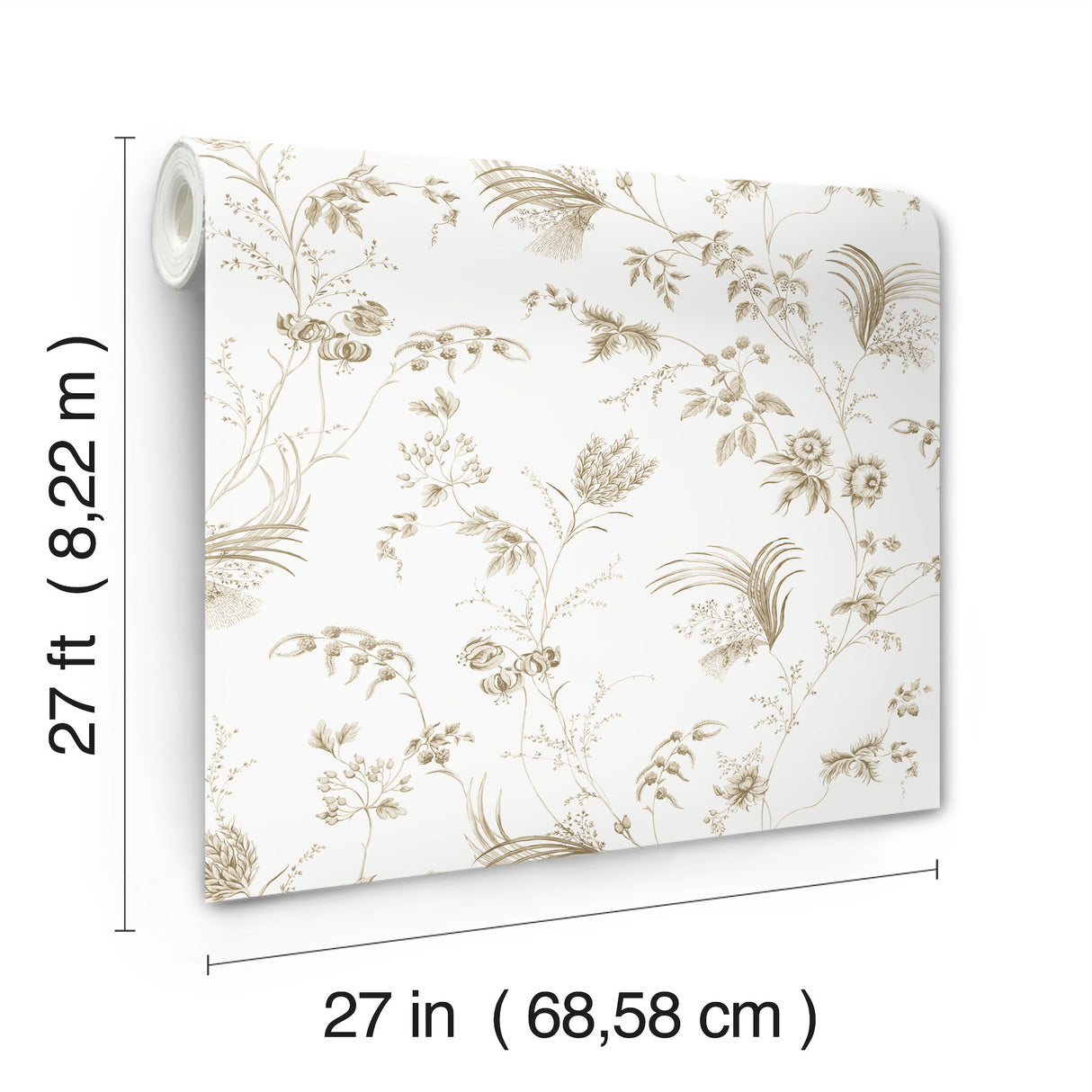 Ronald Redding MX9681 Floral Lace Taupe Wallpaper - Eade's Wallpaper