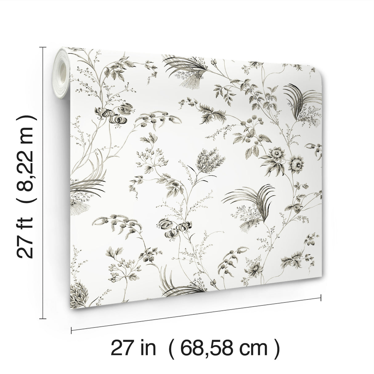 Ronald Redding MX9682 Floral Lace Black Wallpaper - Eade's Wallpaper