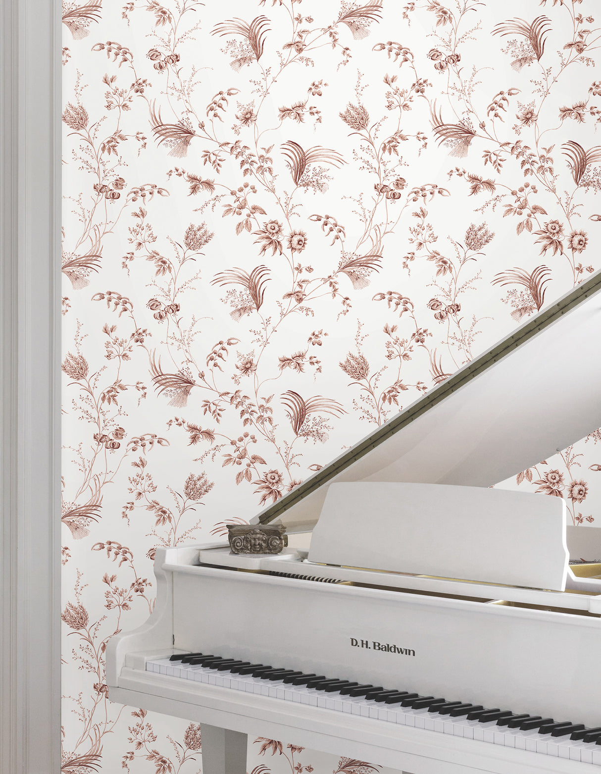Ronald Redding MX9684 Floral Lace Brick Wallpaper - Eade's Wallpaper