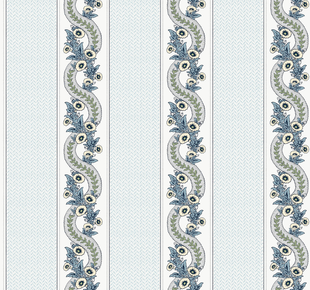 Ronald Redding MX9692 Abbey's Garland Aqua Wallpaper - Eade's Wallpaper