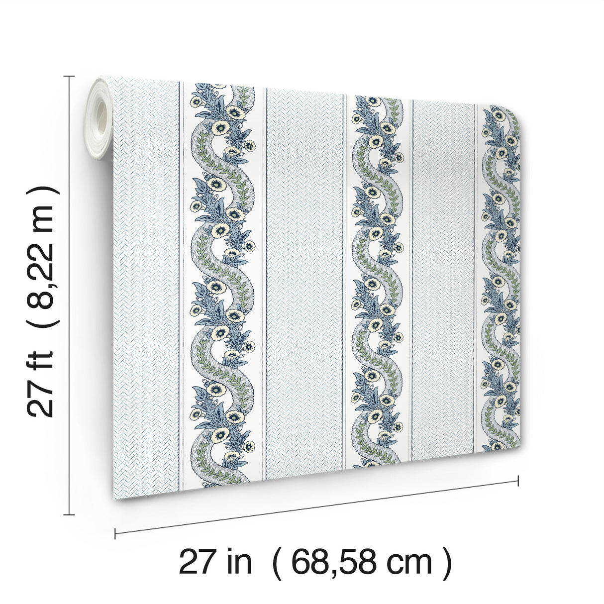 Ronald Redding MX9692 Abbey's Garland Aqua Wallpaper - Eade's Wallpaper