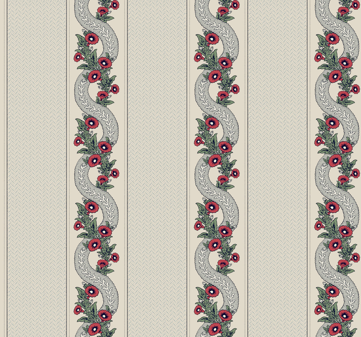 Ronald Redding MX9694 Abbey's Garland Ruby Wallpaper - Eade's Wallpaper