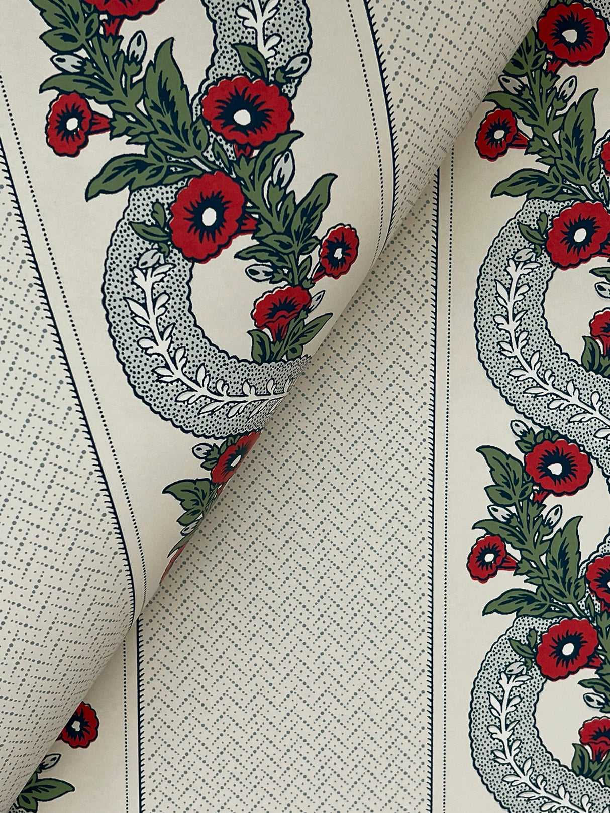 Ronald Redding MX9694 Abbey's Garland Ruby Wallpaper - Eade's Wallpaper