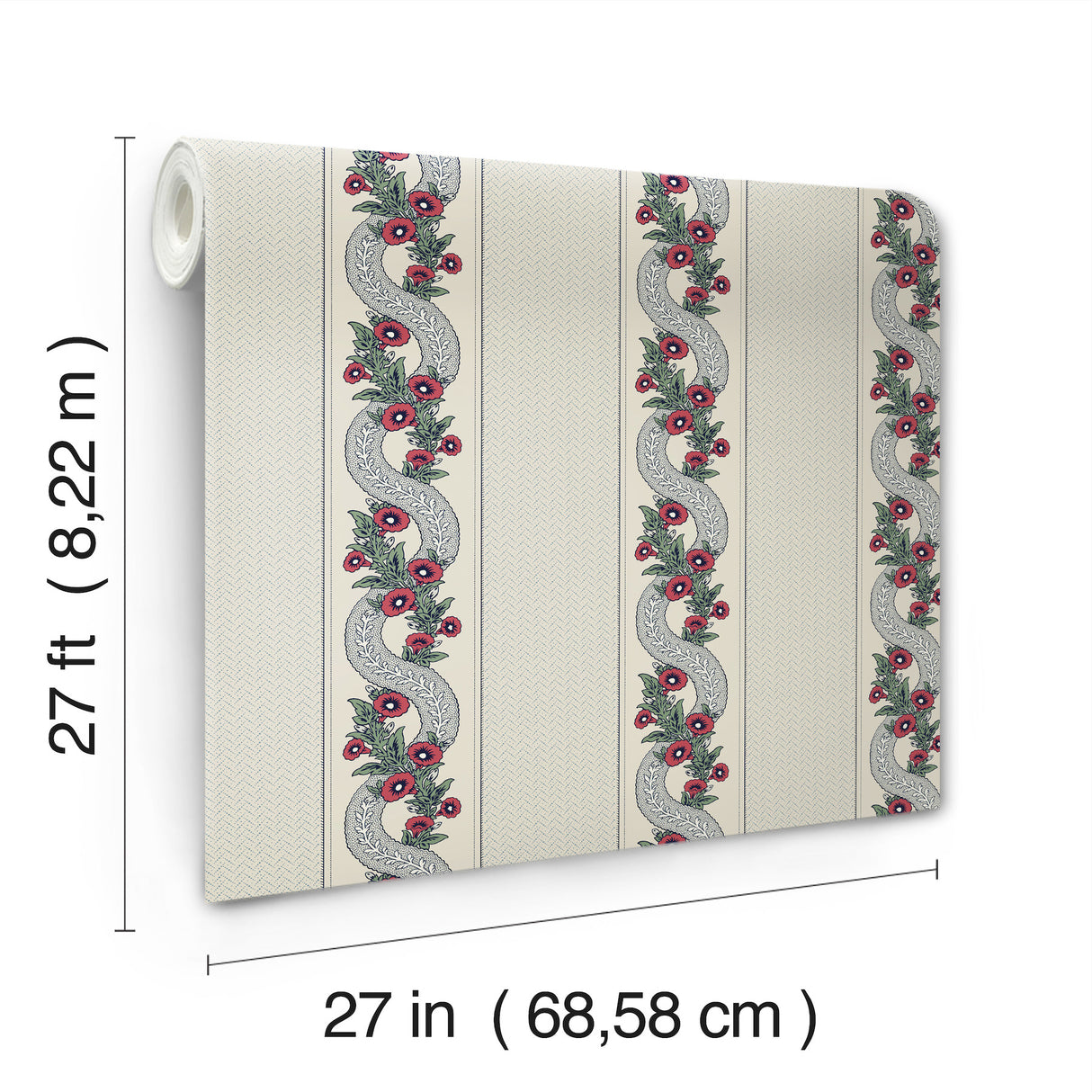 Ronald Redding MX9694 Abbey's Garland Ruby Wallpaper - Eade's Wallpaper