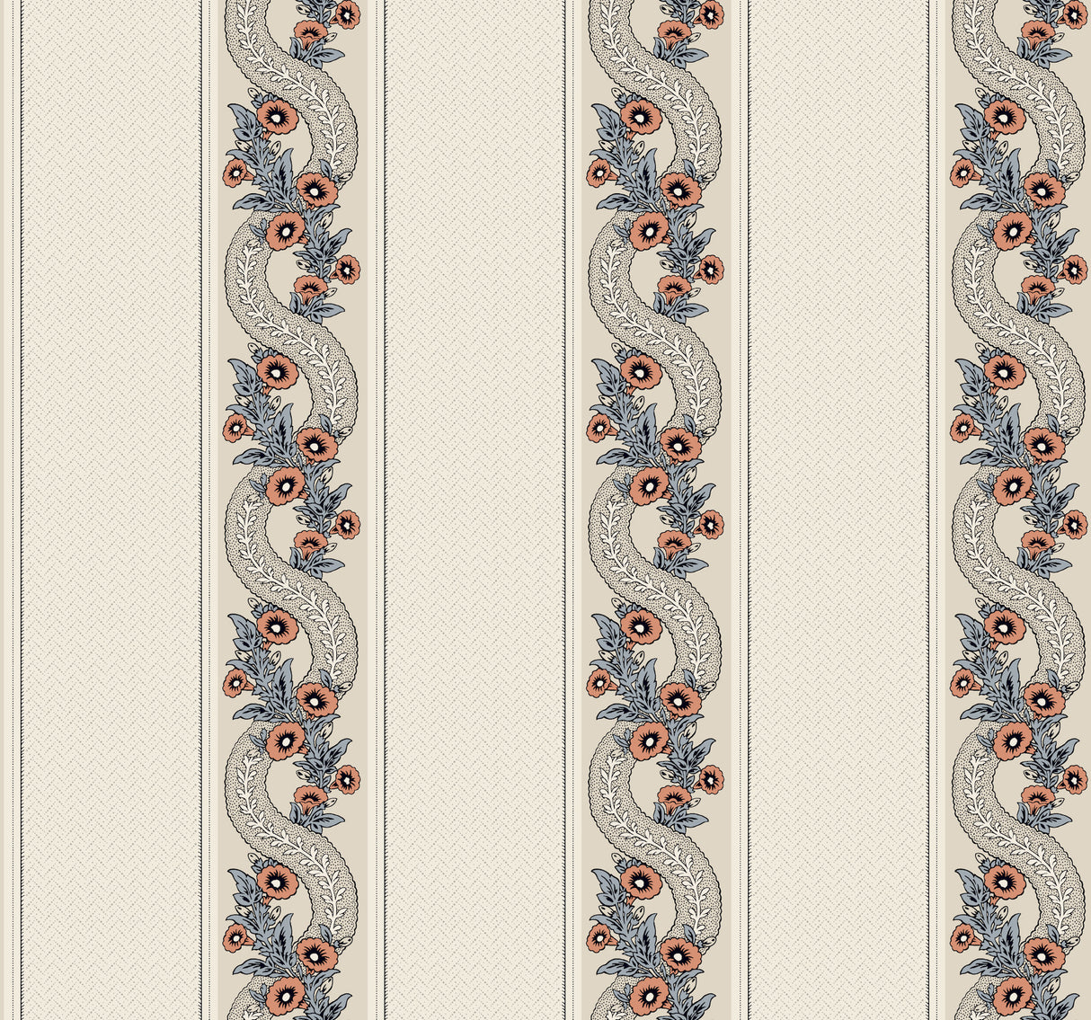 Ronald Redding MX9696 Abbey's Garland Coral Wallpaper - Eade's Wallpaper