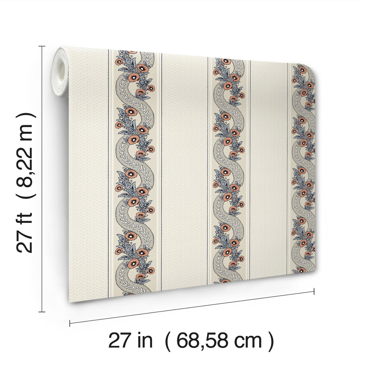 Ronald Redding MX9696 Abbey's Garland Coral Wallpaper - Eade's Wallpaper