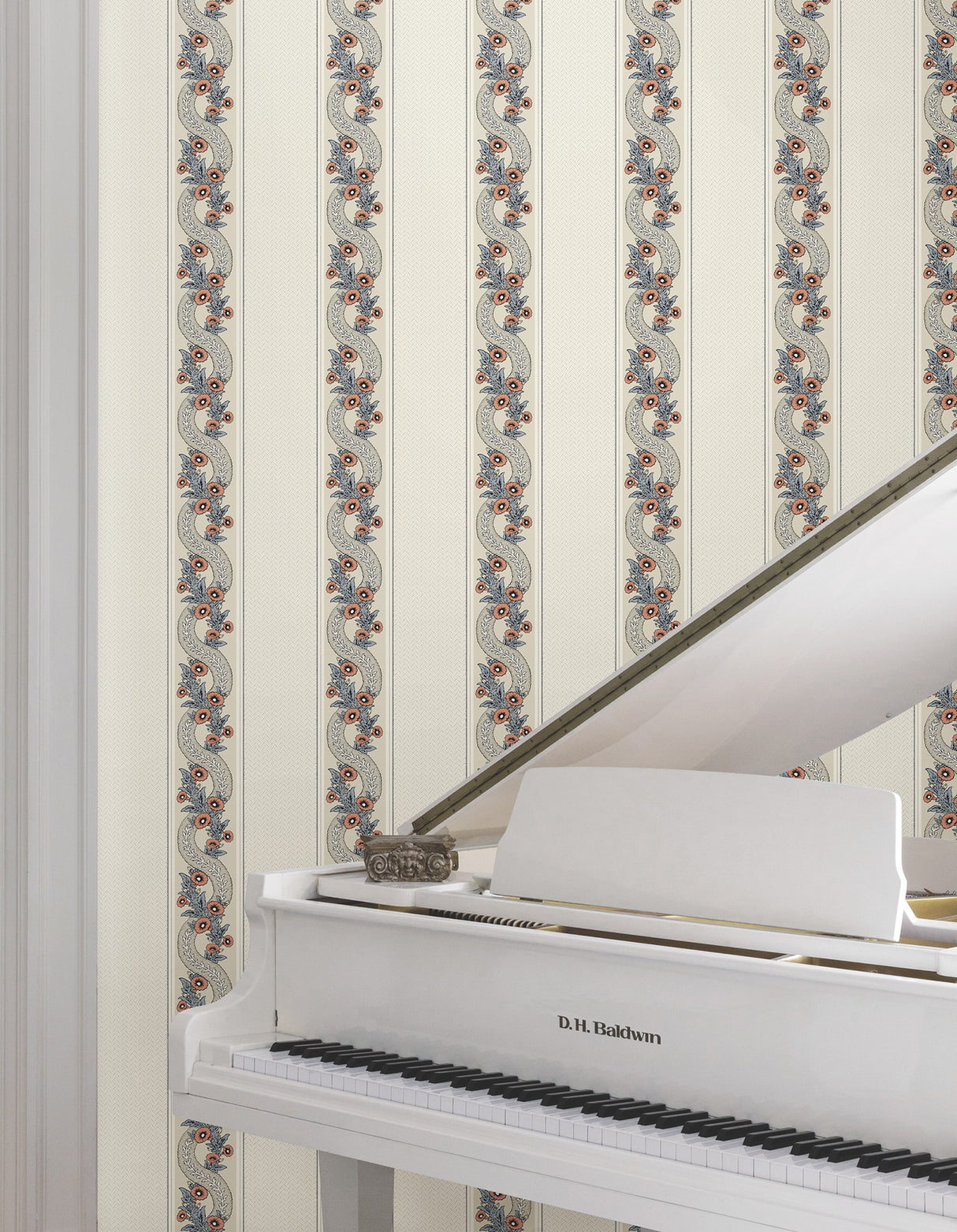 Ronald Redding MX9696 Abbey's Garland Coral Wallpaper - Eade's Wallpaper