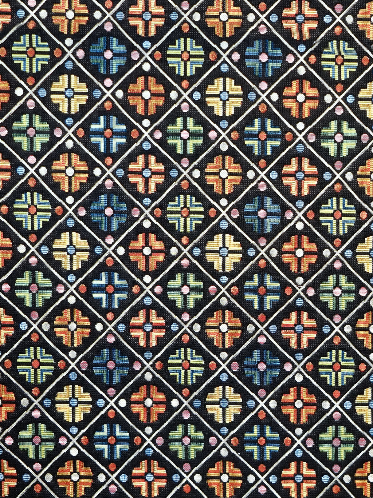 Scalamandre N1 0002B411 MULTI / BLACK KIROV Fabric - Eade's Wallpaper