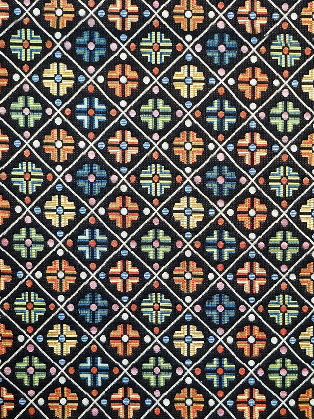 Scalamandre N1 0002B411 MULTI / BLACK KIROV Fabric - Eade's Wallpaper