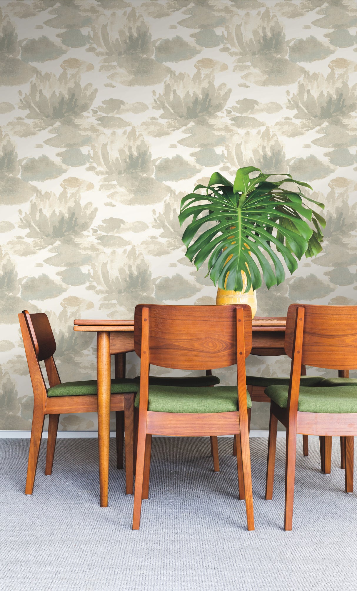 York NA0524 Water Lily Grey Wallpaper