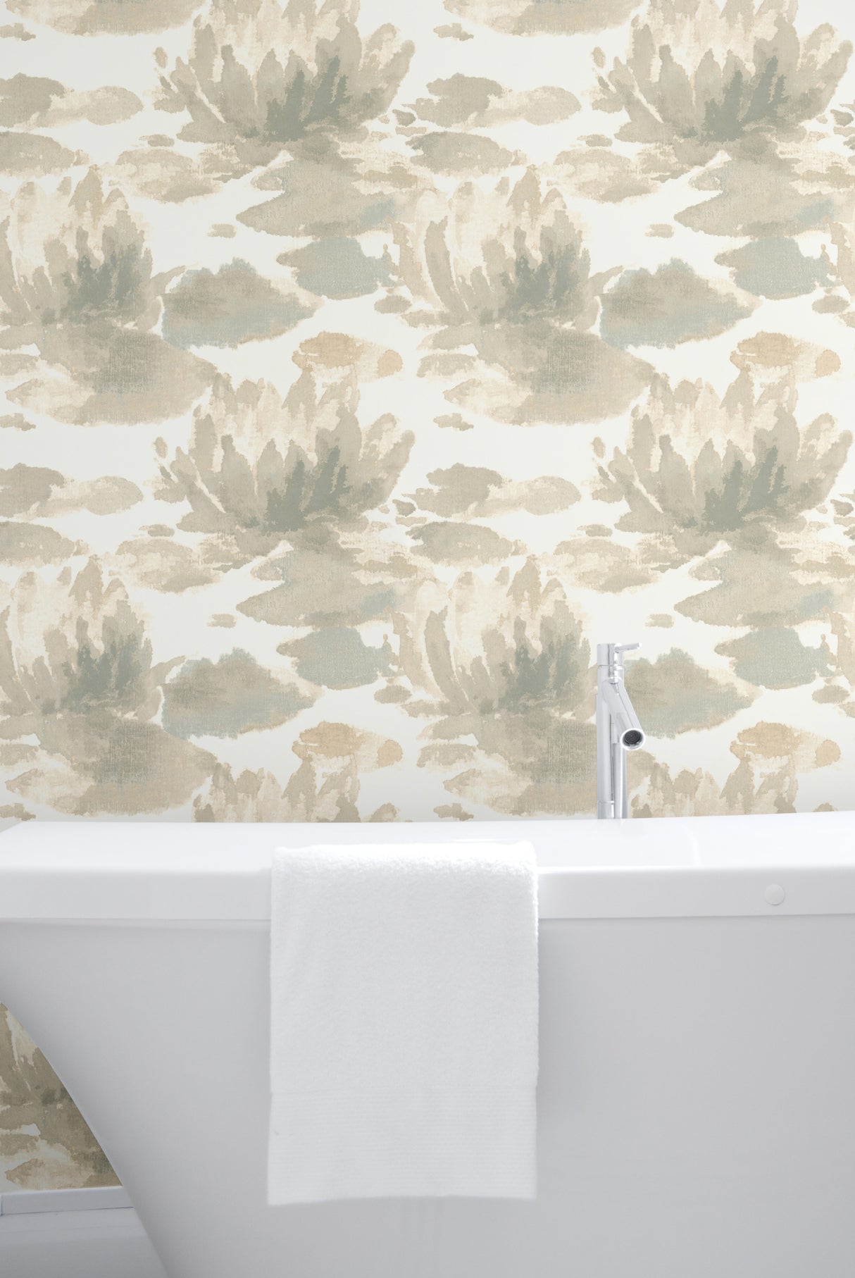 York NA0524 Water Lily Grey Wallpaper