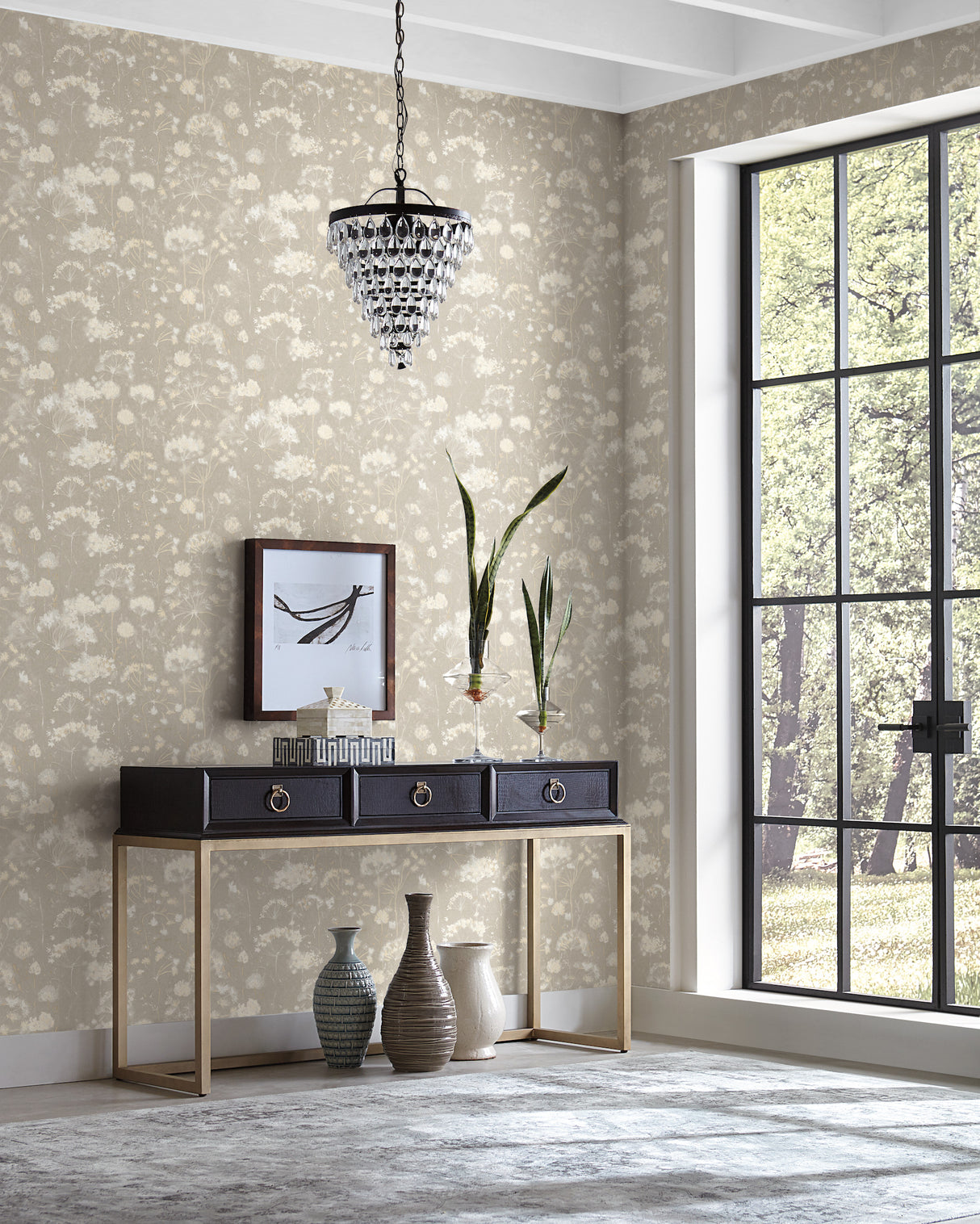 York NA0540 Botanical Fantasy Light Grey Wallpaper