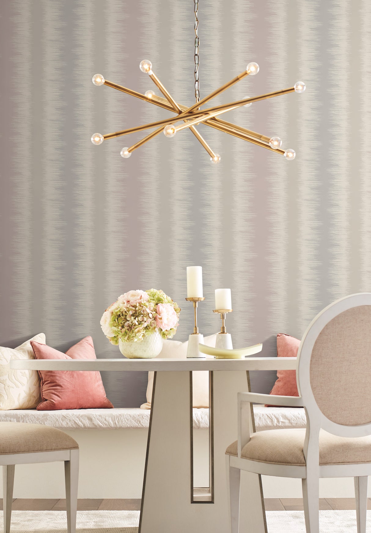 York NA0552 Quill Stripe Pink Wallpaper