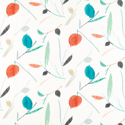 SCION NABS120779.SCN.0 OXALIS PIMENTO/MARINE Fabric - Eade's Wallpaper