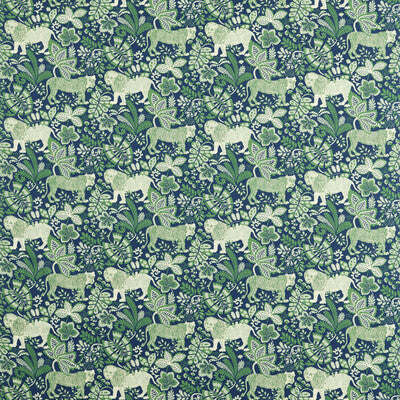 SCION NART121040.SCN.0 RUMBLE IN THE JUNGLE MIDNIGHT/MINT Fabric - Eade's Wallpaper
