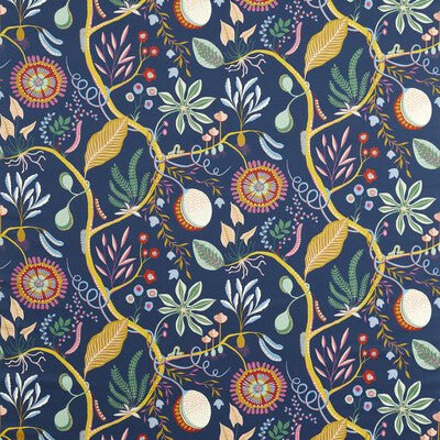 SCION NART121044.SCN.0 JACKFRUIT AND THE BEANSTALK MIDNIGHT Fabric - Eade's Wallpaper
