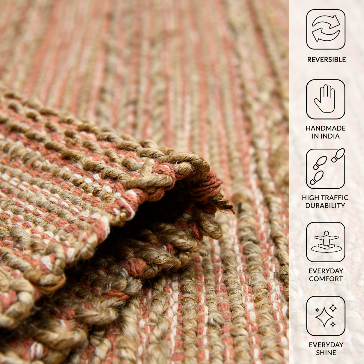 Amer Rugs NAT-3 Naturals Farmhouse Striped Area Rug