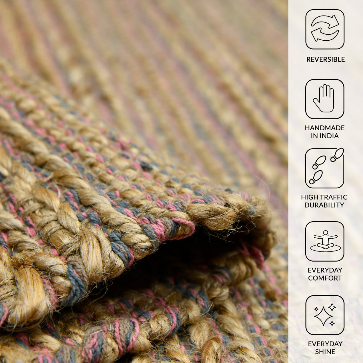 Amer Rugs NAT-4 Naturals Farmhouse Striped Area Rug