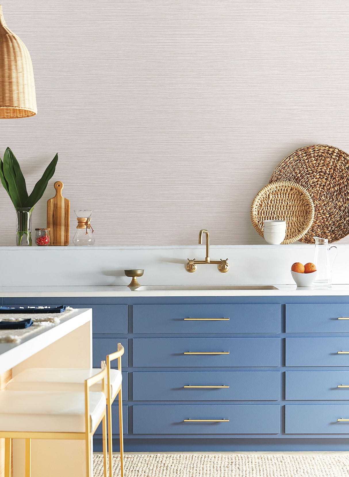 York ND3030N Grass Roots Light Grey Wallpaper