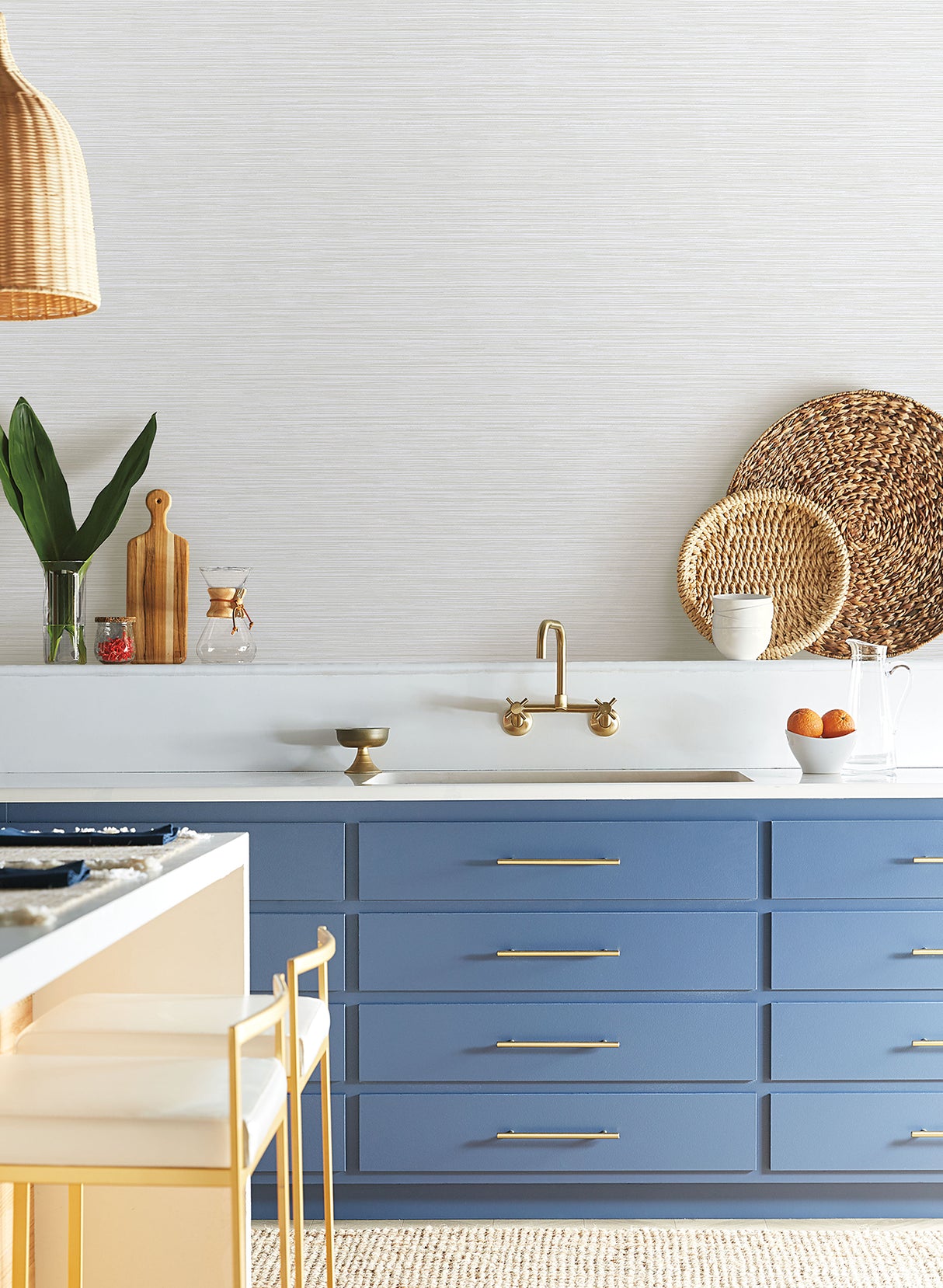 York ND3031N Grass Roots White Wallpaper