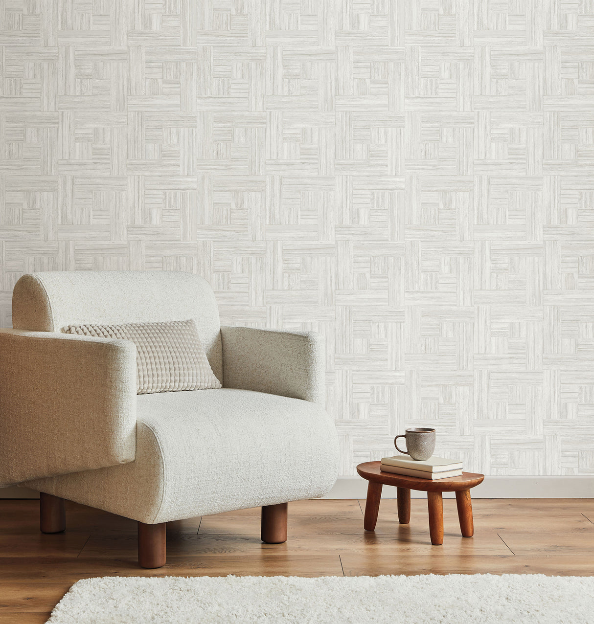 York ND3057N Tesselle White Wallpaper