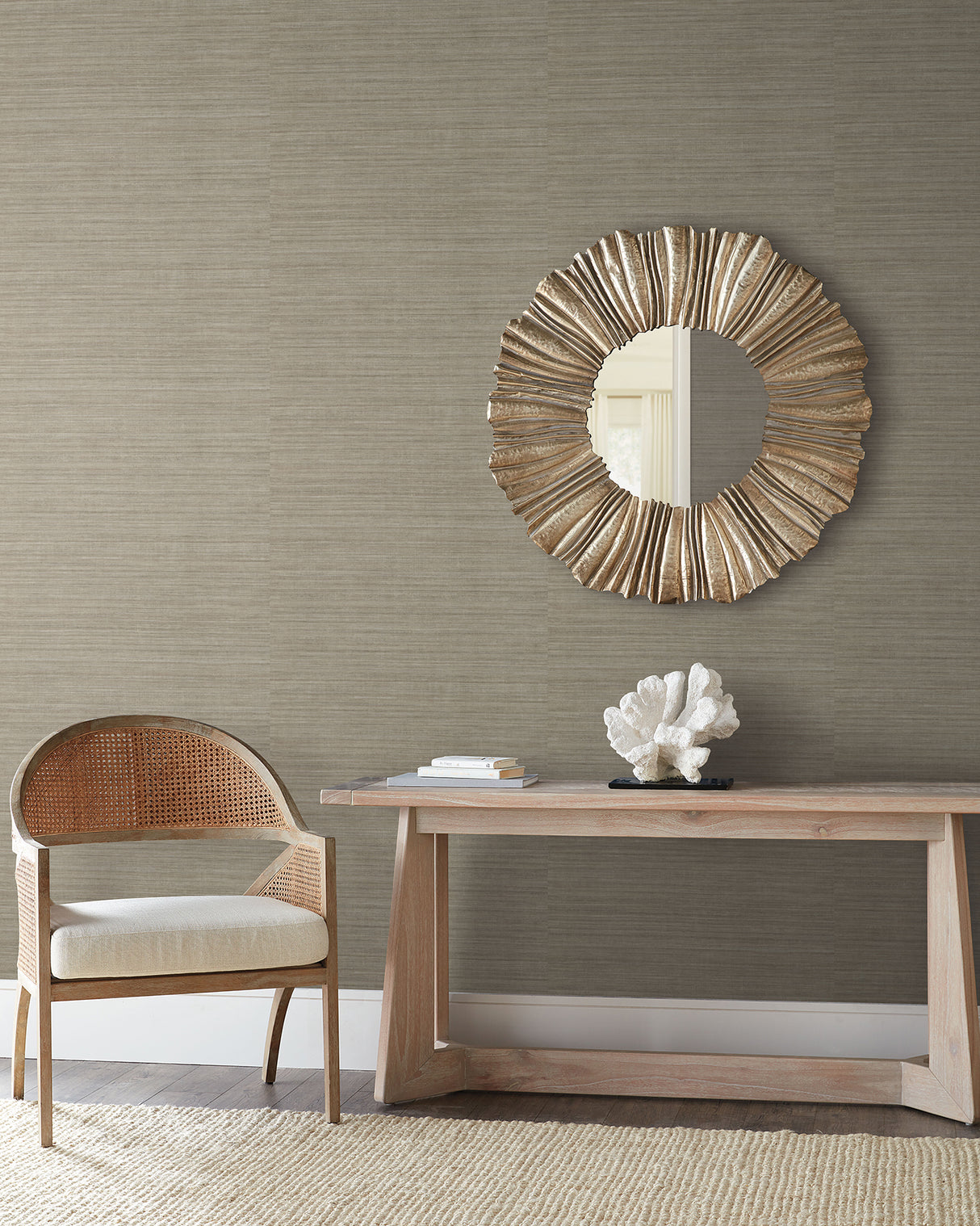 York ND3072N Tasar Silk Brown Wallpaper