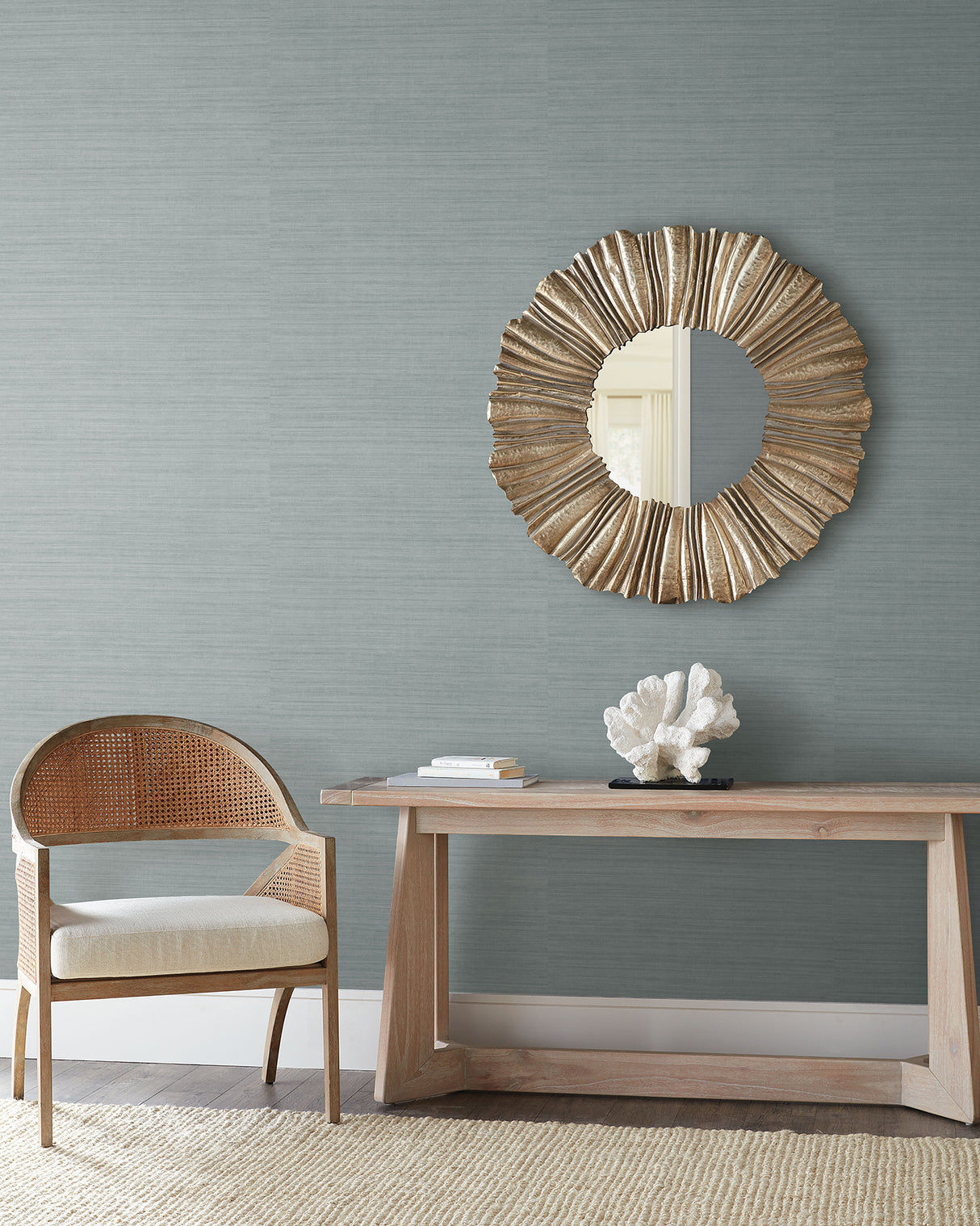 York ND3074N Tasar Silk Blue Wallpaper