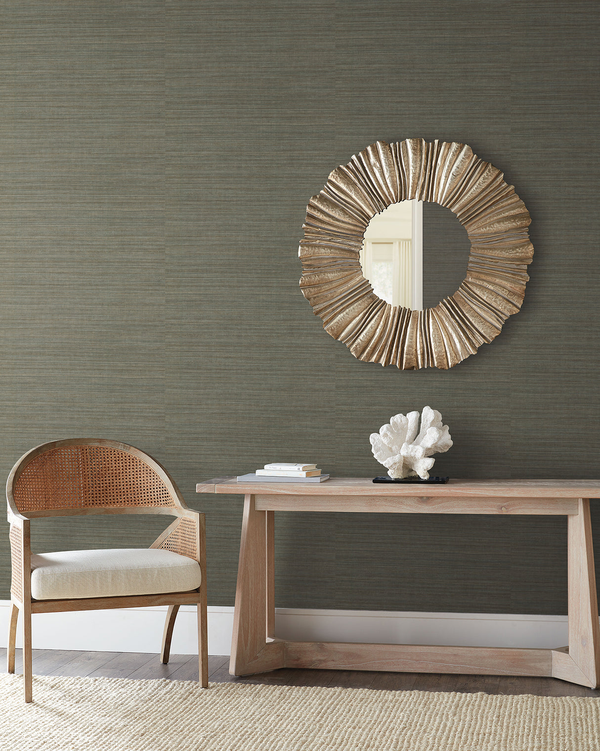 York ND3077N Tasar Silk Green Wallpaper