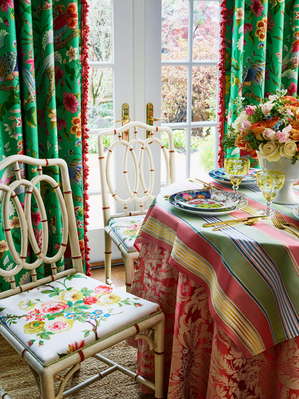 Scalamandre ND 00046130 PERENNIAL CHARLOTTE STRIPE Fabric - Eade's Wallpaper