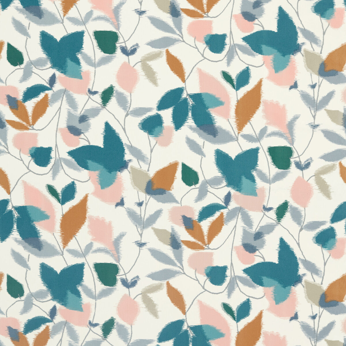 SCION NJAP120751.SCN.0 AKIRA GINGER/TEAL/OLIVE Fabric - Eade's Wallpaper