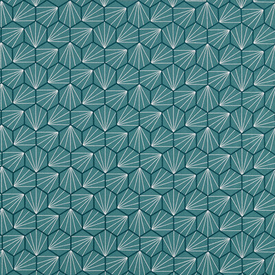 SCION NJAP132736.SCN.0 AIKYO TEAL Fabric - Eade's Wallpaper