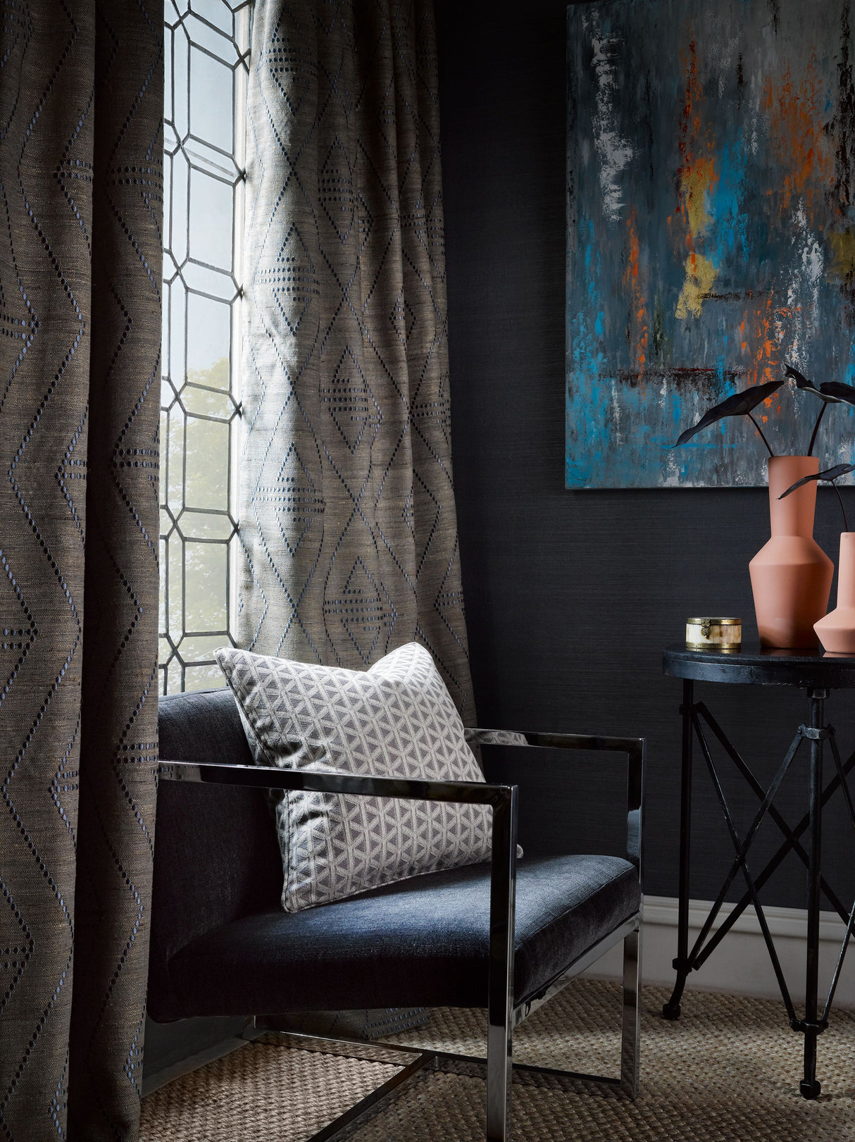 Scalamandre NK 0002CROS SKY CROSS CHANNEL Fabric - Eade's Wallpaper