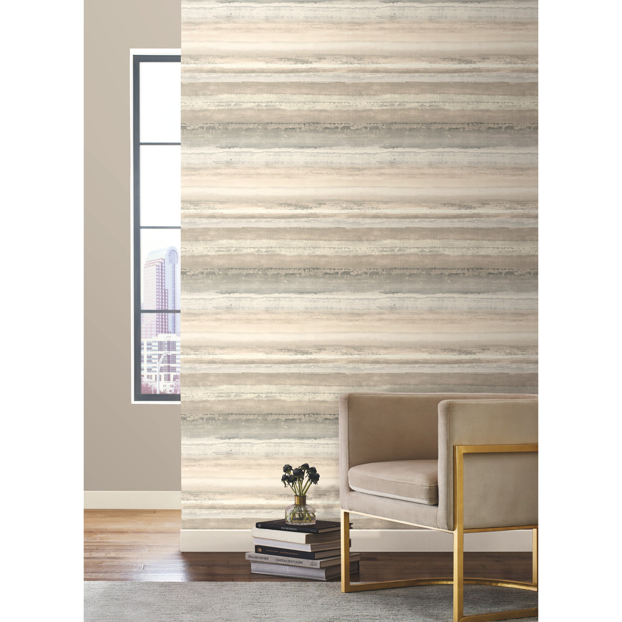 York NN7241 Perspective Beige & White Wallpaper
