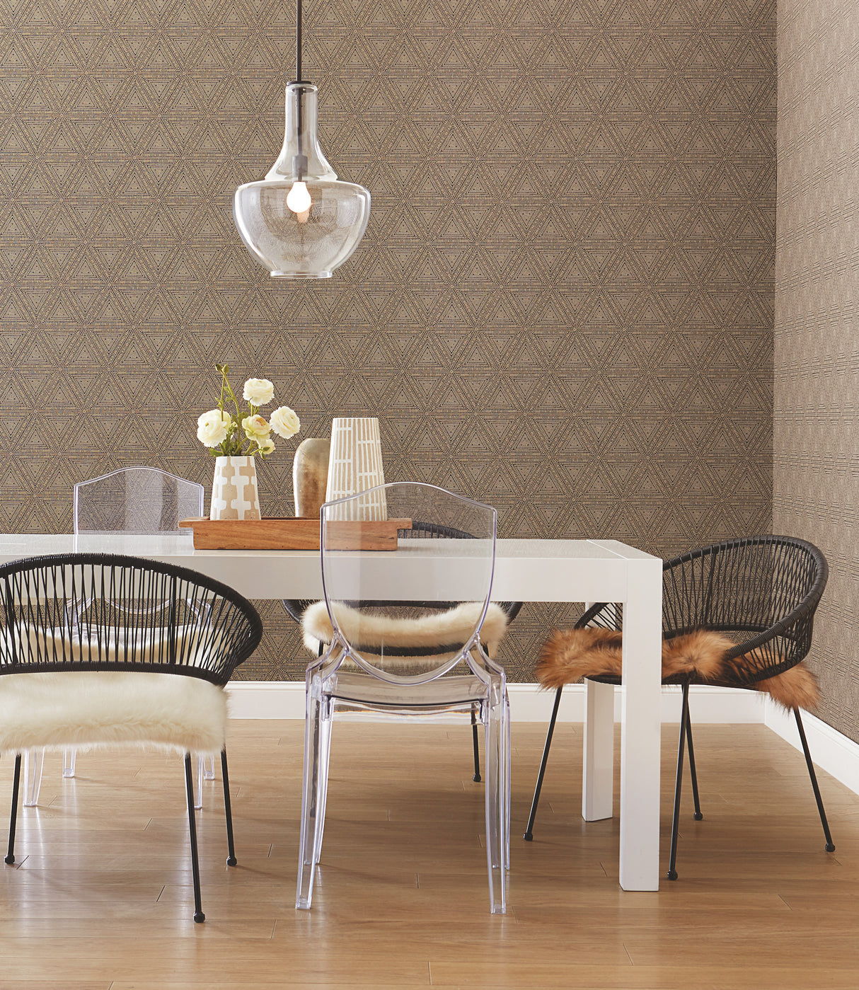 York NR1512 Norse Tribal Brown Wallpaper