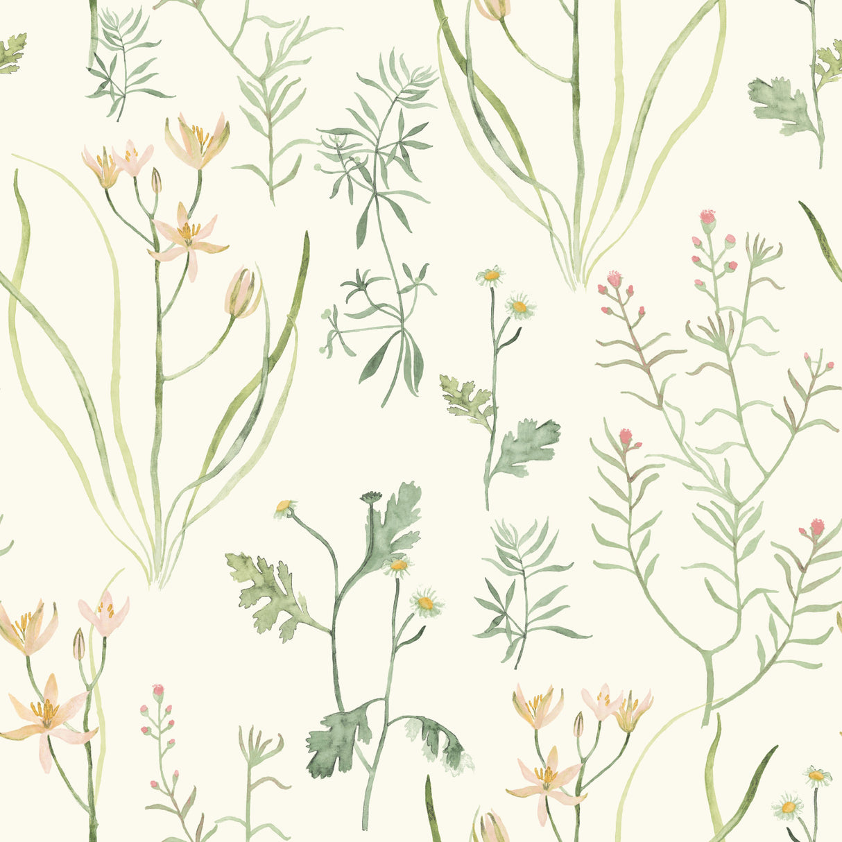 York NR1565 Alpine Botanical White Wallpaper