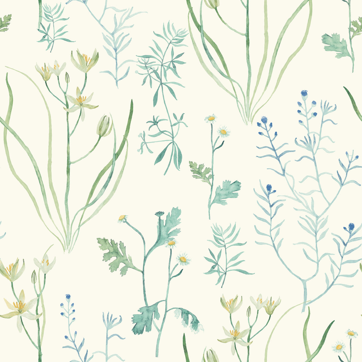 York NR1566 Alpine Botanical White Wallpaper