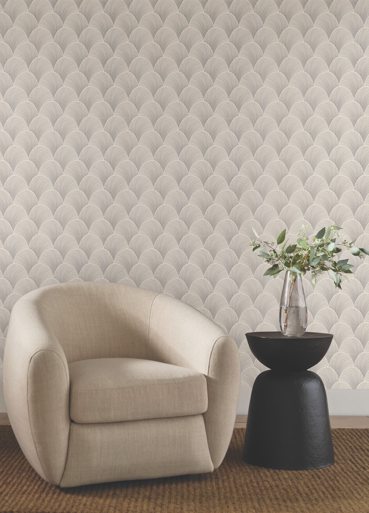 Candice Olson NT6105 Metallic Scallop Wallpaper - Eade's Wallpaper